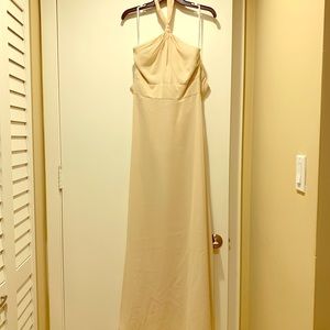 Monique Lhullier champagne Mindy bridesmaid dress